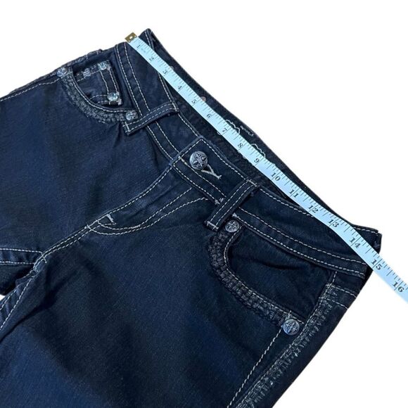 Miss Me Skinny Jeans Black Flap Pockets Size 28 - Picture 12 of 16